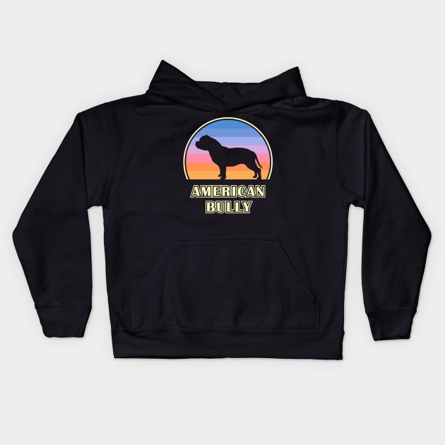 American Bully Vintage Sunset Dog Kids Hoodie by millersye